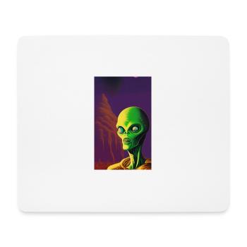 Gruseliger Horror-Comic Alien auf einem fremden Planeten - Mousepad (Querformat) - Weiß - Vorne