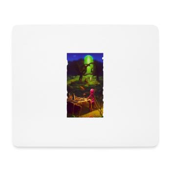 Gruseliger Horror-Comic Alien auf einem fremden Planeten - Mousepad (Querformat) - Weiß - Vorne