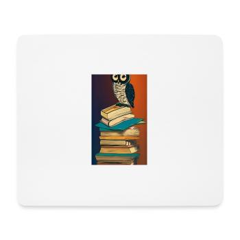 Comic Cartoon Cute Book Owl Owl Book Stack - Tapis de souris (format paysage) - blanc - Devant