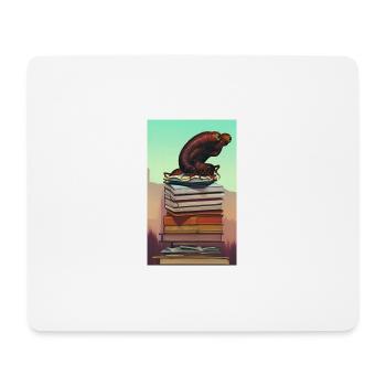 Comic Cartoon Creepy Bookworm Book Stack - Tapis de souris (format paysage) - blanc - Devant