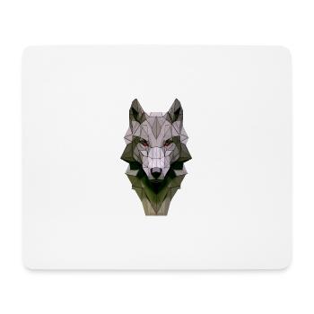 Polygon Design Wolf tête d’animal coloré - Tapis de souris (format paysage) - blanc - Devant