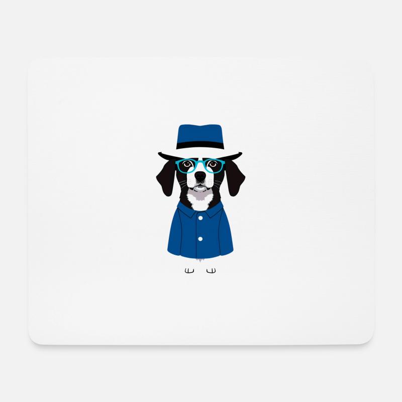 Lustiger Hund - Mousepad (Querformat) - Weiß