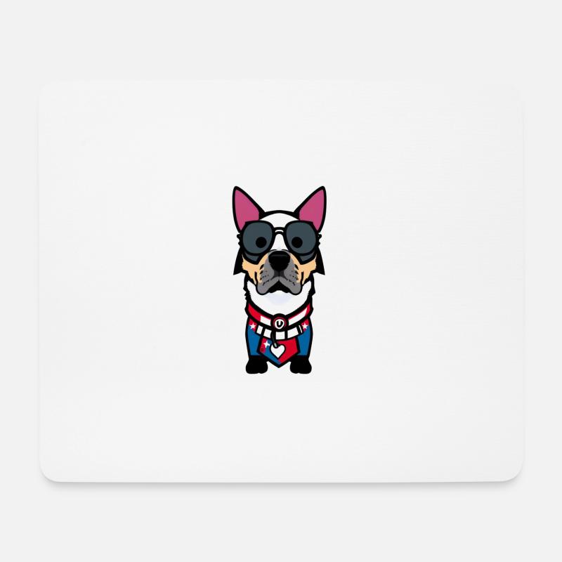 Lustiger Hund - Mousepad (Querformat) - Weiß