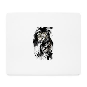 Geparden-Grazie: Verleihe deinem Stil wilde Elegan - Mousepad (Querformat) - Weiß - Vorne