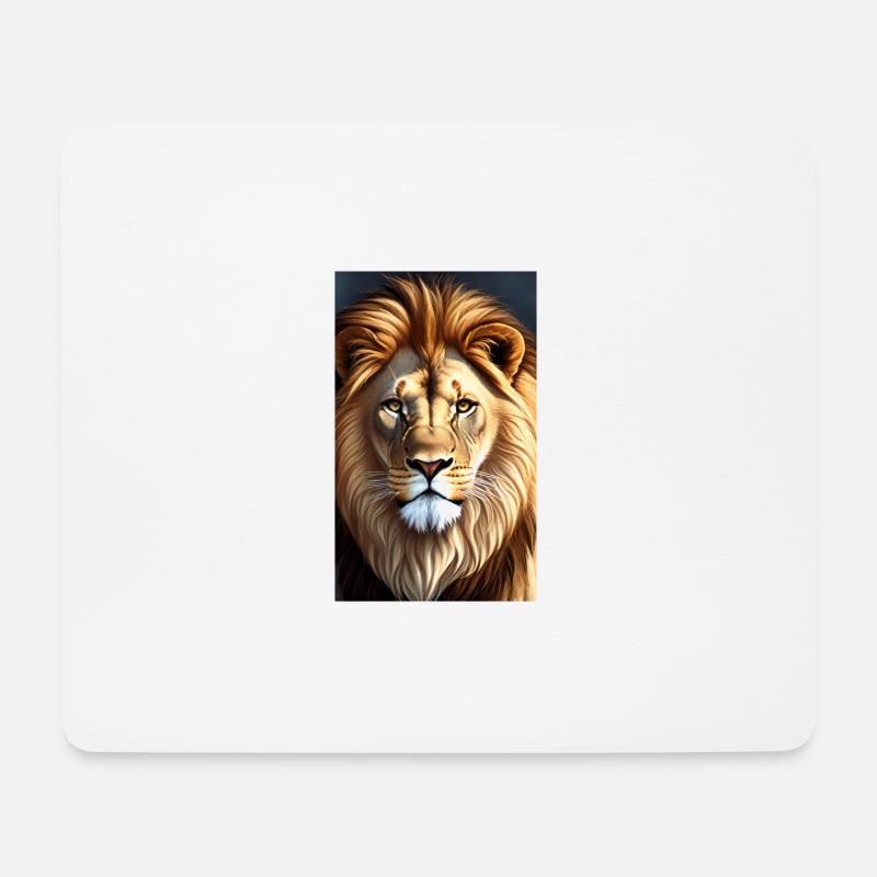 Löwenkraft: Dein Stil, deine Majestät - Mousepad (Querformat) - Weiß