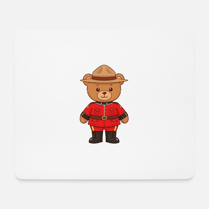 Teddybär Kanadische Polizist Mountie - Mousepad (Querformat) - Weiß