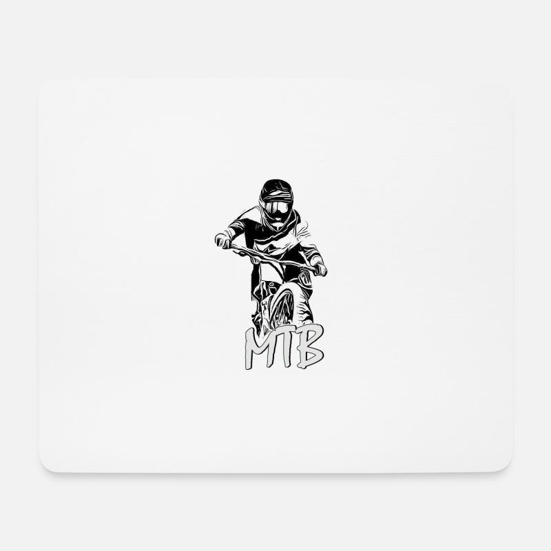 mtb biker - Mousepad (Querformat) - Weiß