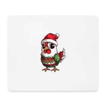 Hahn Weihnachten Comic - Mousepad (Querformat) - Weiß - Vorne
