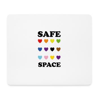 LGBTQ-inklusiver Stolz Farben Herzen SICHERER RAUM - Mousepad (Querformat) - Weiß - Vorne