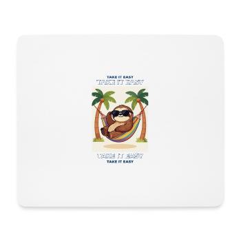 Südsee-Schlafsloth in Hängematte - Mousepad (Querformat) - Weiß - Vorne