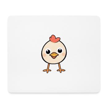 Cœur de poussin Poulet mignon, Dessin animé - Tapis de souris (format paysage) - blanc - Devant