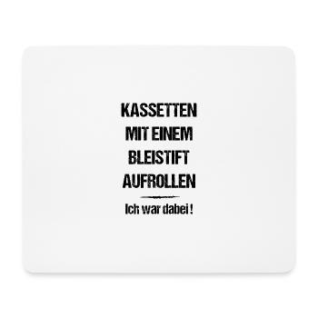 Kassetten mit einem Bleistift aufrollen - Mousepad (Querformat) - Weiß - Vorne