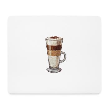 Latte macchiato im bestickten Look (bedruckt) - Mousepad (Querformat) - Weiß - Vorne