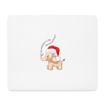 Fröhlicher Elefant zu Weihnachten - Mousepad (Querformat) - Weiß - Vorne
