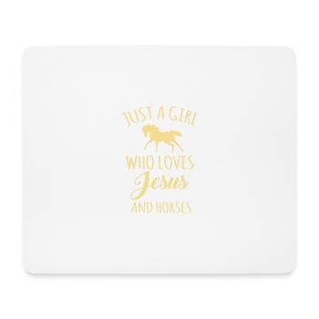 Jésus et les chevaux, citation amusante amoureux des chevaux Vi - Tapis de souris (format paysage) - blanc - Devant
