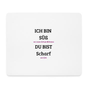 Schuss Wahnsinn Neon Pink - Mousepad (Querformat) - Weiß - Vorne