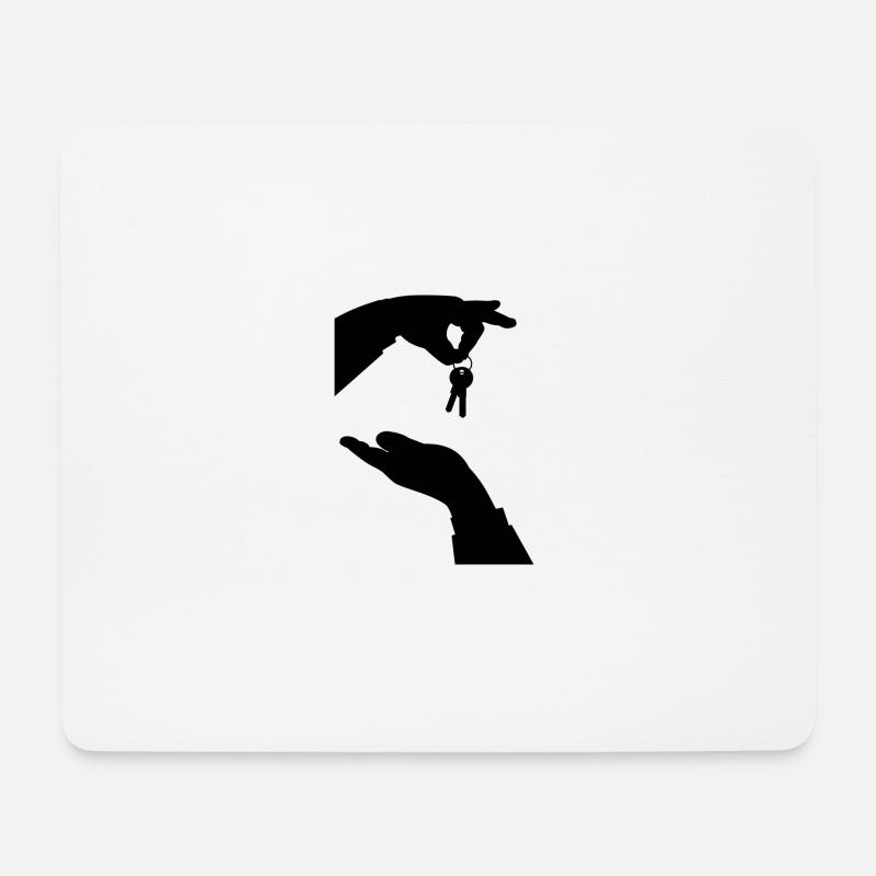 Schlüsselübergabe - Mousepad (Querformat) - Weiß