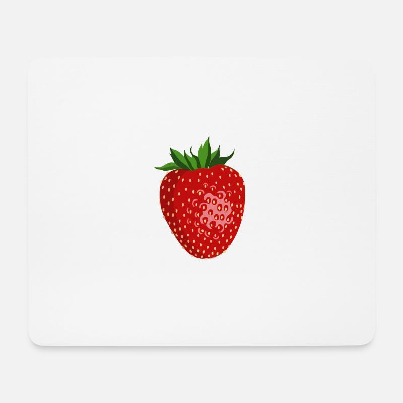 Erdbeere - Mousepad (Querformat) - Weiß