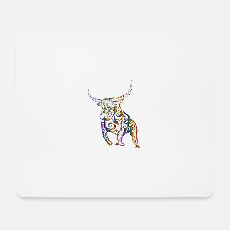 Stier tribal - Mousepad (Querformat) - Weiß