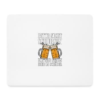 Bier Biertrinker saufen Alkohol Geschenk - Mousepad (Querformat) - Weiß - Vorne