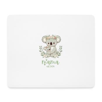 Mama Est. 2024 Koala câlin Couronne florale nouvelle maman - Tapis de souris (format paysage) - blanc - Devant