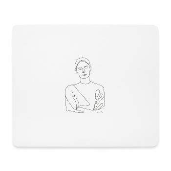 Lineart Frau - Mousepad (Querformat) - Weiß - Vorne