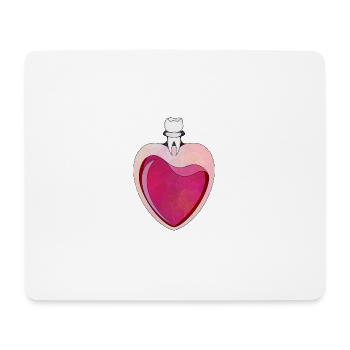 Neon Herz mit Zahndesign - Mousepad (Querformat) - Weiß - Vorne