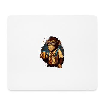 Bier Geek Schimpanse Comic Cool - Mousepad (Querformat) - Weiß - Vorne
