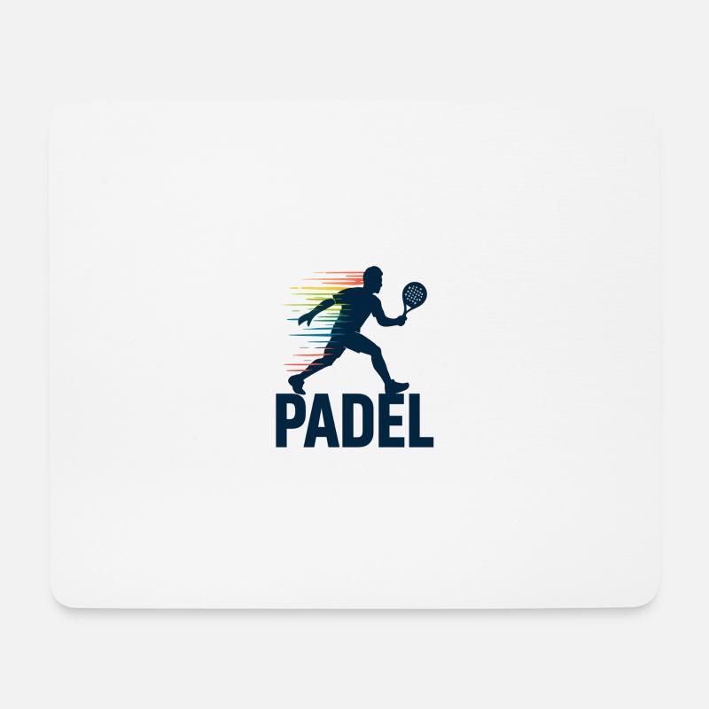 Padel Silhouette im Regenbogen - Mousepad (Querformat) - Weiß