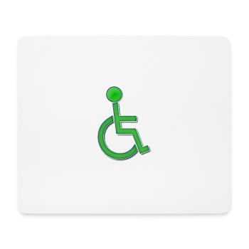 Symbole du fauteuil roulant vert # - Tapis de souris (format paysage) - blanc - Devant