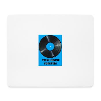 Vinyl Junkie forever -blau - Mousepad (Querformat) - Weiß - Vorne