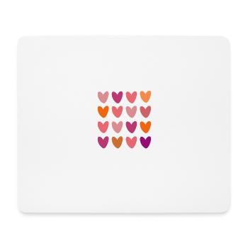 Petits coeurs - Tapis de souris (format paysage) - blanc - Devant