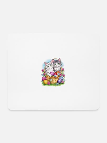 Sweet easter Cats - Mouse Pad (horizontal) - white