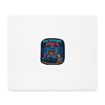 Dachshund Disco – Kein Bellen nachts - Mousepad (Querformat) - Weiß - Vorne