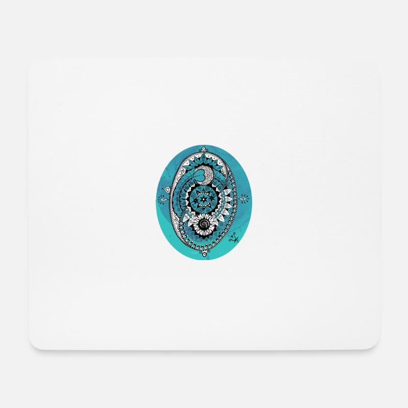 Karife 5 Mandala Balance türkis - Mousepad (Querformat) - Weiß