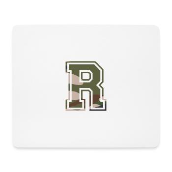 R, Monogram, Camouflage Green-Brown - Mouse Pad (horizontal) - white - Front