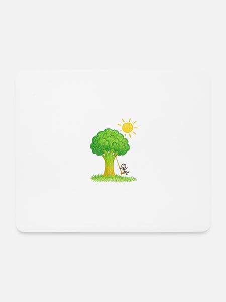 Brokkolibaum Swingin' Tage - Mousepad (Querformat) - Weiß