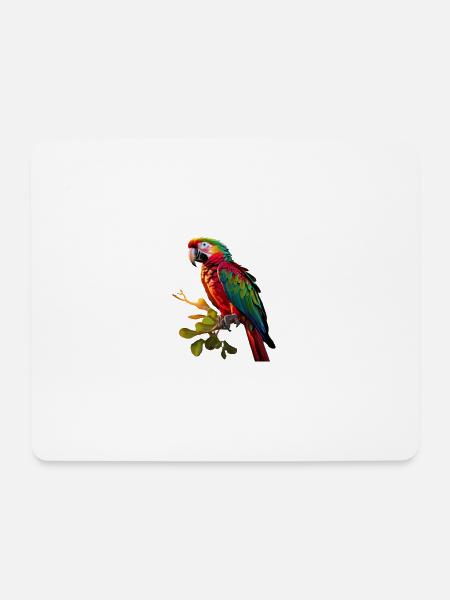 Papagei - Mousepad (Querformat) - Weiß