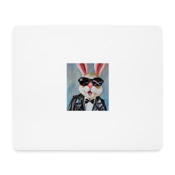 Stylischer Hase - Mousepad (Querformat) - Weiß - Vorne