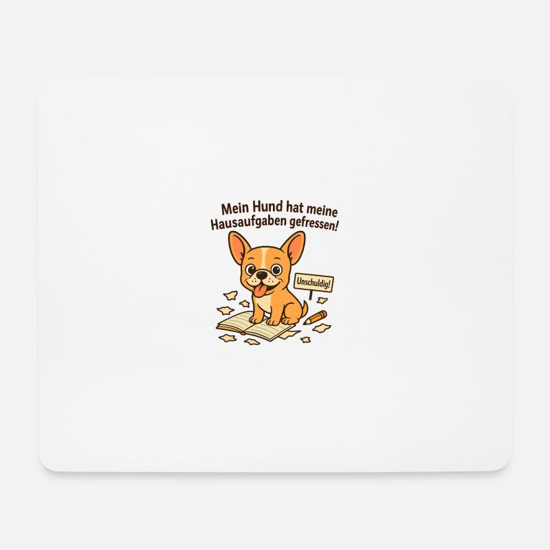 Hund hat Hausaufgaben gefressen – Fawn Chihuahua - Mousepad (Querformat) - Weiß