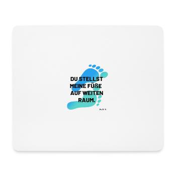du stellst meine Füße auf weiten Raum mehrfarbig - Mousepad (Querformat) - Weiß - Vorne