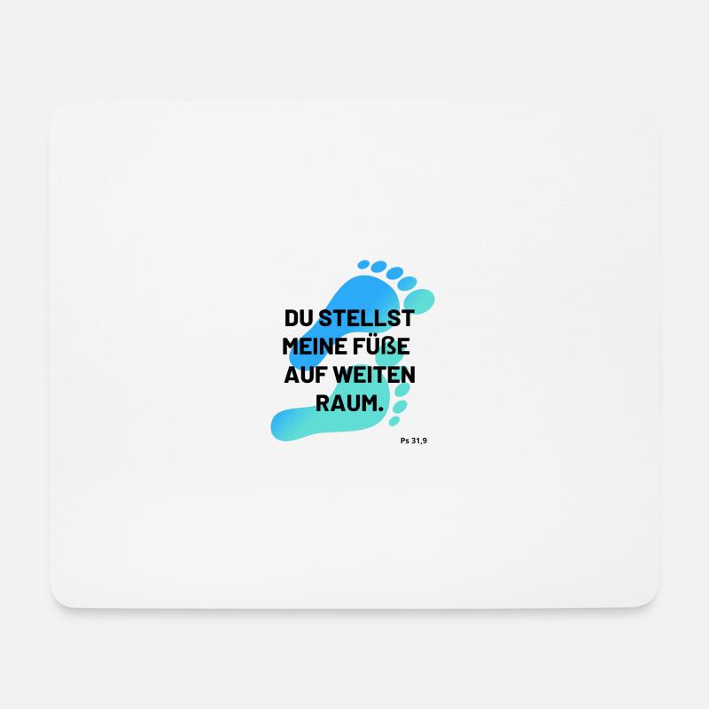 du stellst meine Füße auf weiten Raum mehrfarbig - Mousepad (Querformat) - Weiß