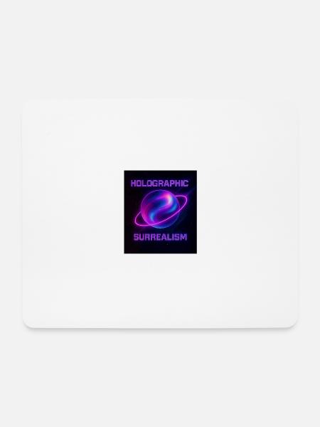 Holographic Surrealism – Neon-Universum - Mousepad (Querformat) - Weiß