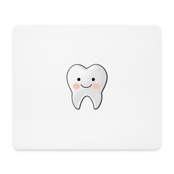 Motif de dessin animé Happy Tooth - Tapis de souris (format paysage) - blanc - Devant