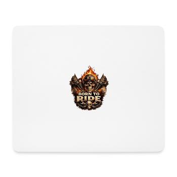 Born to Ride Skull Moto Flame - Mouse Pad (horizontal) - white - Front