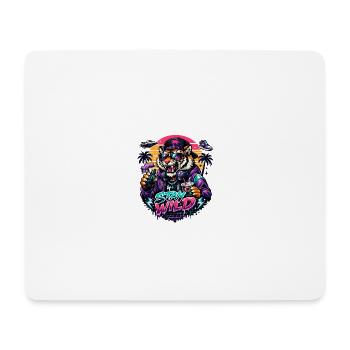 Tiger DJ Stay Wild Neon - Mousepad (Querformat) - Weiß - Vorne