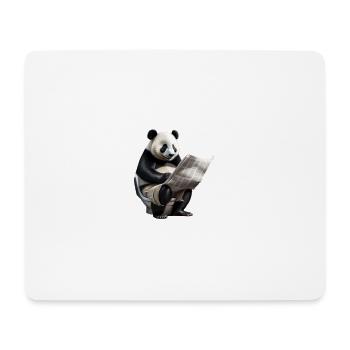 Panda ließt Zeitung auf dem Klo - Mousepad (Querformat) - Weiß - Vorne