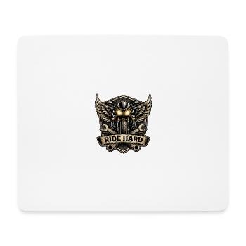 RIDE HARD motorcycle logo with wings - Mouse Pad (horizontal) - white - Front