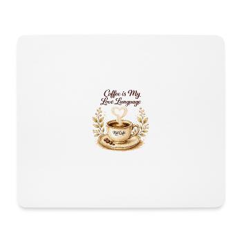 coffe_ist_my_live_language - Mousepad (Querformat) - Weiß - Vorne