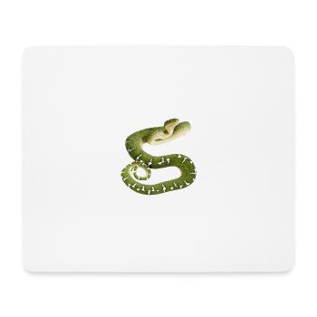 Snake reptile green white - Mouse Pad (horizontal) - white - Front